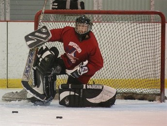 Youth hockey goalie