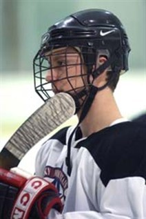High school hockey player
